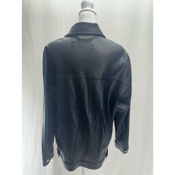 Zara Black Faux leather Jacket S - Picture 3 of 4